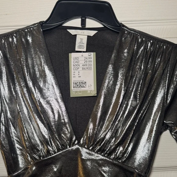 H&M Metallic Silver Long Sleeve Jumpsuit - Picture 4 of 10
